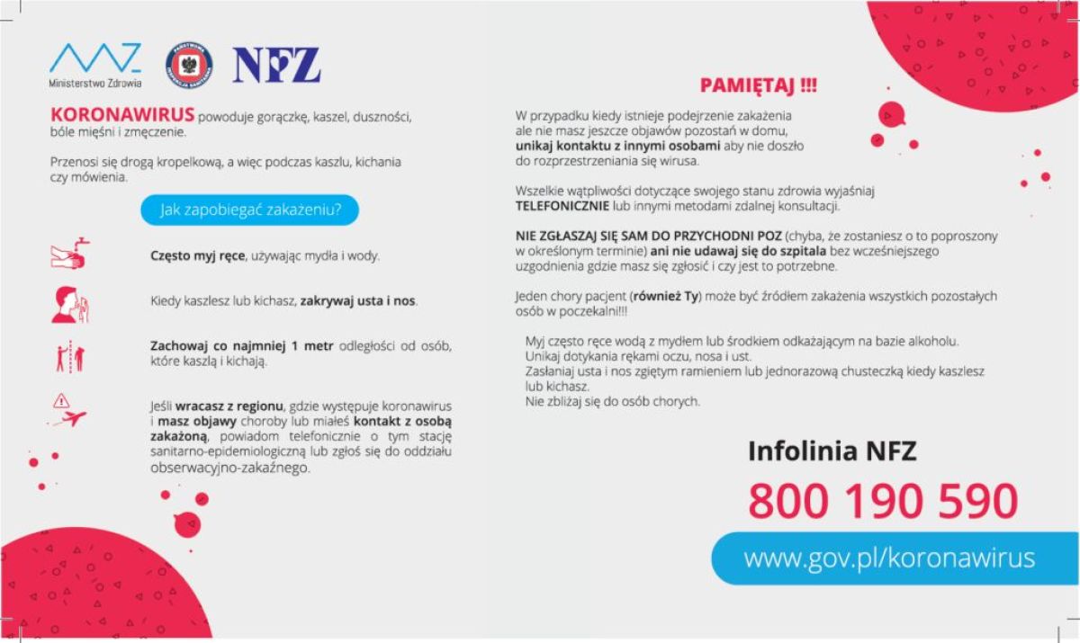 Zalecenia dyrektora CKU w związku z epidemią koronawirusa
