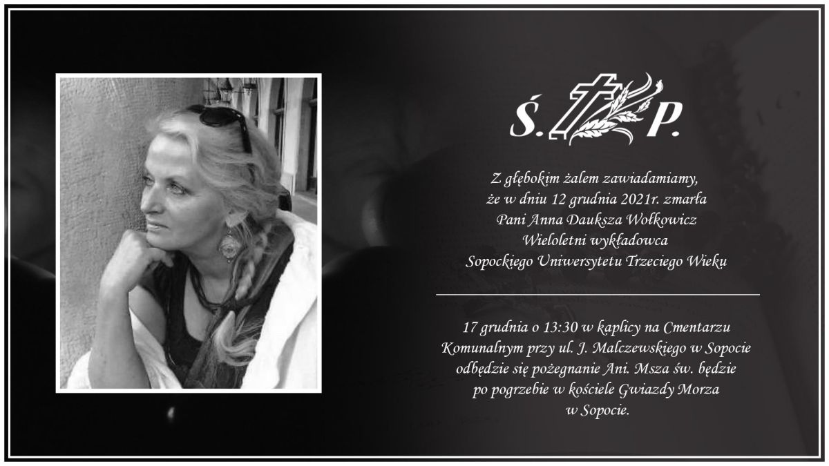 Odeszła pani Anna Dauksza Wołkowicz